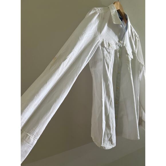 Tommy Hilfiger 100% Cotton Button Down Dress Shirt Sheer White Size Medium - Picture 3 of 9